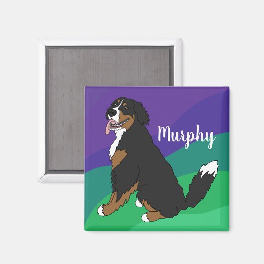 Personalisierter Berner Hund Welpe Magnet (Vorderseite/Rückseite)