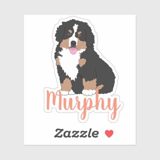 Personalisierter Berner Hund Welpensticker Aufkleber (Blatt)
