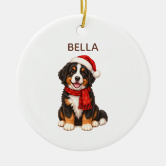 Personalisierter Berner Sennenhund Weihnachtsanhän Keramik Ornament