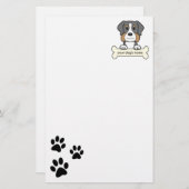 Personalisierter Bernese Gebirgshund Briefpapier (Vorne/Hinten)