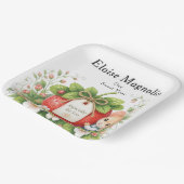 Personalisierter Berry Sweet Square Geburtstagstel Pappteller (Gewinkelt)