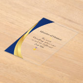 Personalisierter Beruf - Elegantes Gold & Blue Acryleinladungen (Ablage )