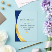 Personalisierter Beruf - Elegantes Gold & Blue Acryleinladungen (In Situ (Hochzeit))