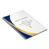 Personalisierter Beruf - Elegantes Gold & Blue Notizblock (Rechte Seite)
