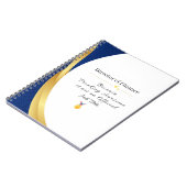 Personalisierter Beruf - Elegantes Gold & Blue Notizblock (Linke Seite)