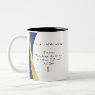 Personalisierter Beruf - Elegantes Gold & Blue Zweifarbige Tasse