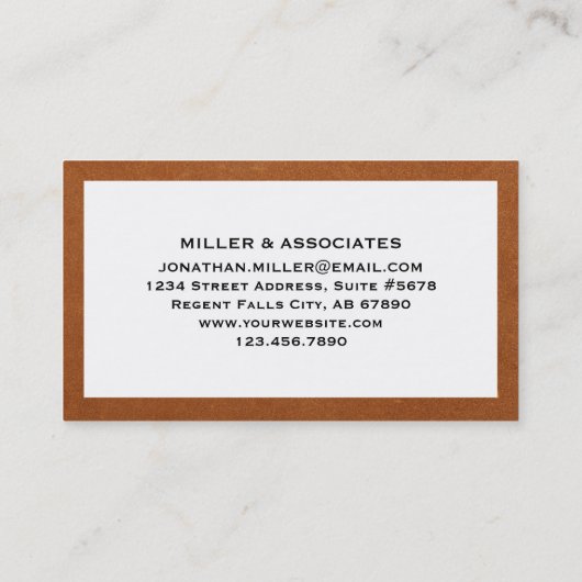 Personalisierter Beruflicher Lederdruck Visitenkarte (Rückseite)