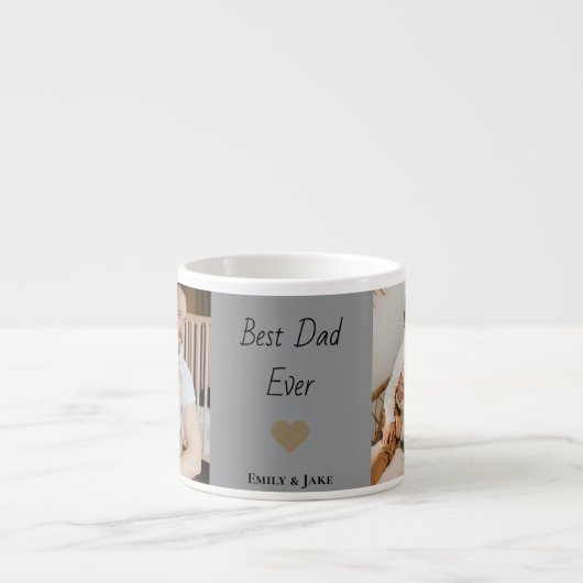 Personalisierter Best Dad Ever Espresso-Becher mit Espressotasse (Vorderseite)