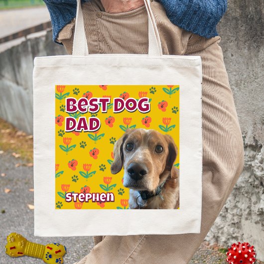Personalisierter Best Dog Vater - Foto Pater Tag Tragetasche