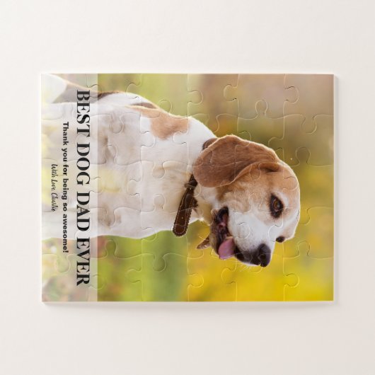 Personalisierter Best Dog Vater je Foto Puzzle (Horizontal)