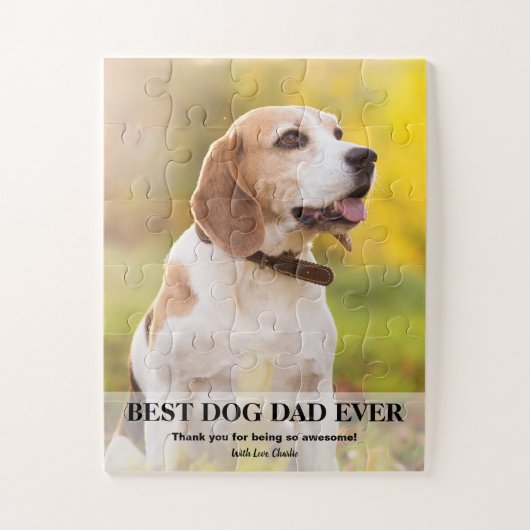 Personalisierter Best Dog Vater je Foto Puzzle (Vertikal)
