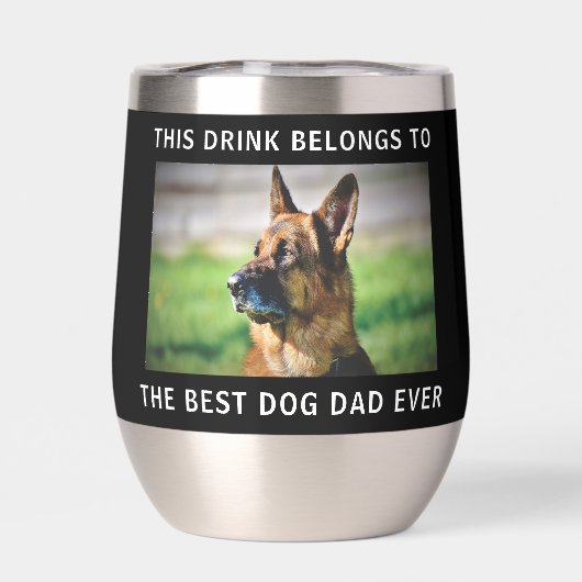 Personalisierter Best Dog Vater je Foto Schwarz (Rückseite)