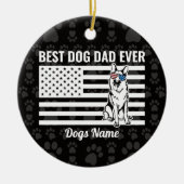 Personalisierter Best Dog Vater je German Shepherd Keramik Ornament (Vorne)