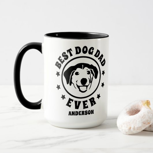 Personalisierter Best Dog Vater je Individuelle Na Tasse (Mit Donut)