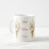 Personalisierter Beste-Mutter-aller-Zeiten-Blumen- Kaffeetasse (Vorderseite Links)