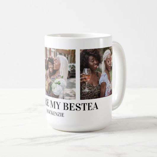 Personalisierter Bestea (Bestie + Tee) Text 3 Foto Kaffeetasse (VorderseiteRechts)