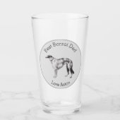 Personalisierter Bester Borzoi-Vater Glas (Vorderseite)