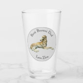Personalisierter Bester Borzoi-Vater Glas (Vorderseite)