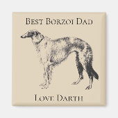 Personalisierter Bester Borzoi-Vater Magnet (Vorne)
