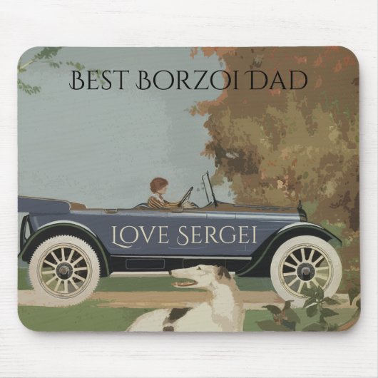 Personalisierter bester Borzoi-Vater Mousepad (Vorne)