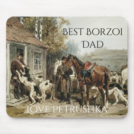 Personalisierter Bester Borzoi-Vater Mousepad (Vorne)