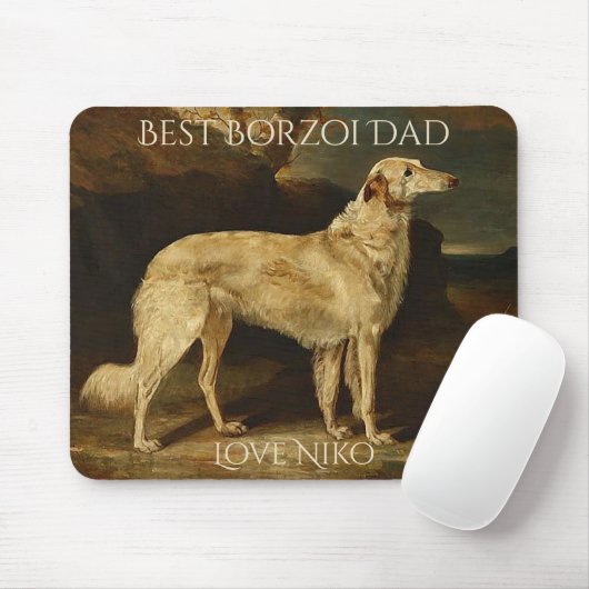 Personalisierter bester Borzoi-Vater Mousepad (Mit Mouse)