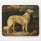 Personalisierter bester Borzoi-Vater Mousepad (Vorne)