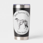 Personalisierter Bester Borzoi-Vater Thermobecher (Vorderseite)