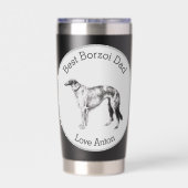 Personalisierter Bester Borzoi-Vater Thermobecher (Rückseite)