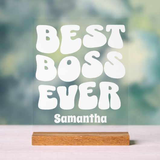 Personalisierter bester Boss je Individuelle Name Acrylschild (Neutral)