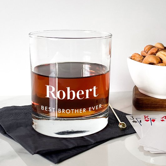 Personalisierter bester Bruder je Mit Monogramm Whiskyglas