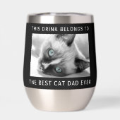 Personalisierter bester Cat Vater je Foto Schwarz (Rückseite)