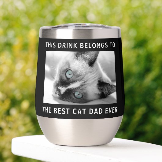 Personalisierter bester Cat Vater je Foto Schwarz
