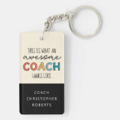Personalisierter bester Coach je | Phantastische B Schlüsselanhänger (Rückseite)