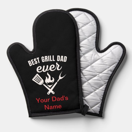 Personalisierter bester Grill-Vater je Oven Mitt u Ofenhandschuh (Vorderseite/Rückseite)