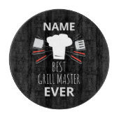 Personalisierter Bester Grillmeister je Schneidbre Schneidebrett (Vorderseite)