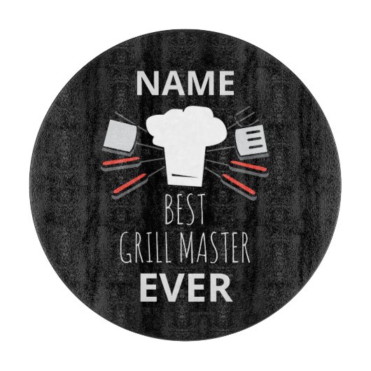 Personalisierter Bester Grillmeister je Schneidbre Schneidebrett (Vorderseite)