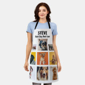 Personalisierter bester Hund Vater je Foto Collage Schürze (Getragen)