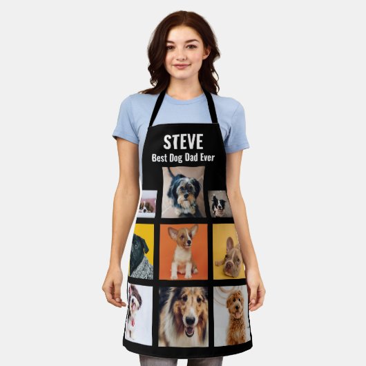Personalisierter bester Hunde-Vater je FotoCollage Schürze (Getragen)