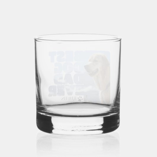 Personalisierter bester Hundevater Whiskyglas (Rückseite)