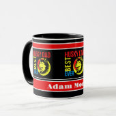 Personalisierter bester Husky-Vater je Tasse (Vorderseite Links)
