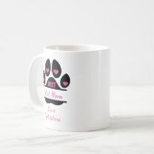 Personalisierter Bester Katzenmutter Pfotenabdruck Kaffeetasse (Vorderseite Links)