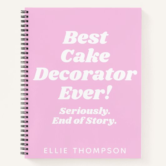 Personalisierter Bester Kuchendekorator je Zitat R Notizblock (Vorderseite)