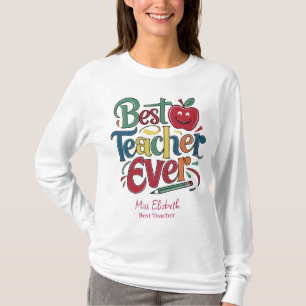 Personalisierter bester Lehrer je farbenfroh T-Shirt