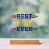 Personalisierter bester Lehrer je - individuelles Acrylschild (Neutral)