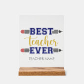 Personalisierter bester Lehrer je - individuelles Acrylschild (Vorderseite)