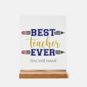 Personalisierter bester Lehrer je - individuelles Acrylschild