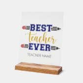 Personalisierter bester Lehrer je - individuelles Acrylschild (Winkel)
