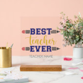 Personalisierter bester Lehrer je - individuelles Acrylschild (Hochzeit)