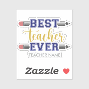 Personalisierter bester Lehrer je - individuelles  Aufkleber
